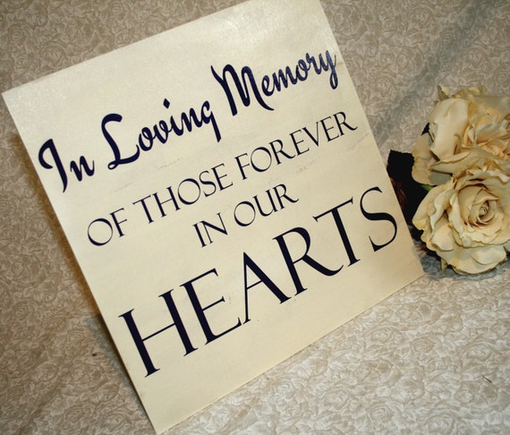 Items similar to In Loving Memory Wooden Memorial Sign Wedding Sign ...
