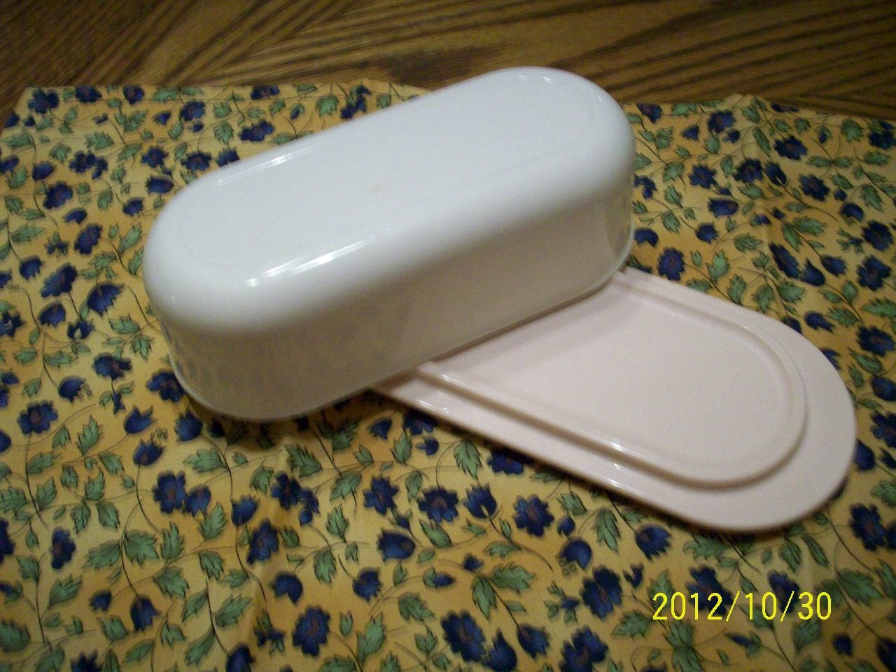 Tupperware Butter Dish Pink and White Tupperware Butter Dish Vintage
