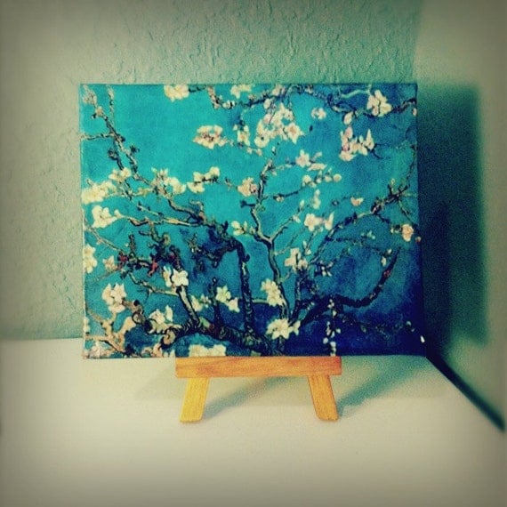 Miniature Van Gogh Dogwood on canvas with Easel by HowellOwl