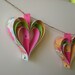 paper hearts decoration, Valentines garland, home decor, set of 10, nature theme, ornament, paper bunting