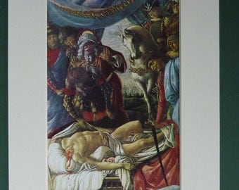 1968 Print Of Botticelli's Holofernes Found Dead - Picture - Decapitation - Beheading - Headless - Fine Art - Matted - Italian Master