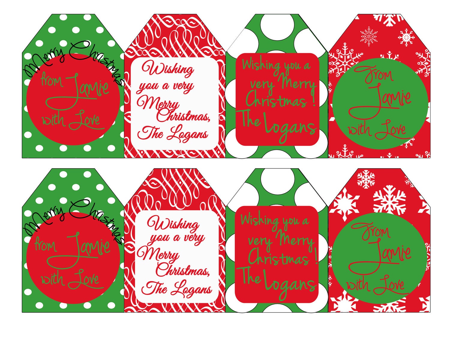 Christmas gift tags custom printable