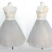Vintage 50s Wedding Dress / Tea Party Dress / Pale Blue White Nylon Dotted Swiss Lace Fabric / Mad Men / Rockabilly 50s / Dress / Size S
