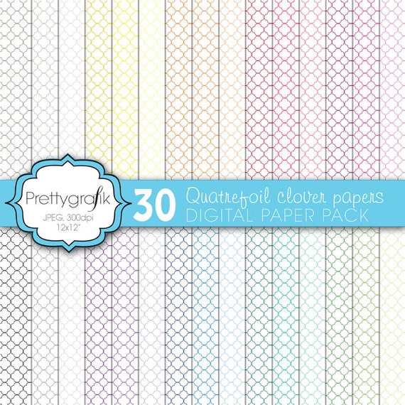 Quatrefoil clover digital paper, commercial use, scrapbook papers, background - PS570 Il_570xn