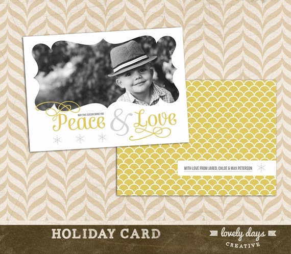 Christmas Card Holiday Card Template INSTANT DOWNLOAD