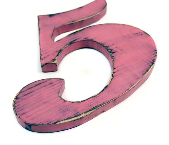 Items similar to Number 5 Wall Letter Rustic Pine Wood Sign Wall Decor ...