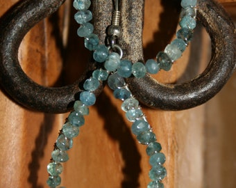 Aquamarine faceted rondelle earrings