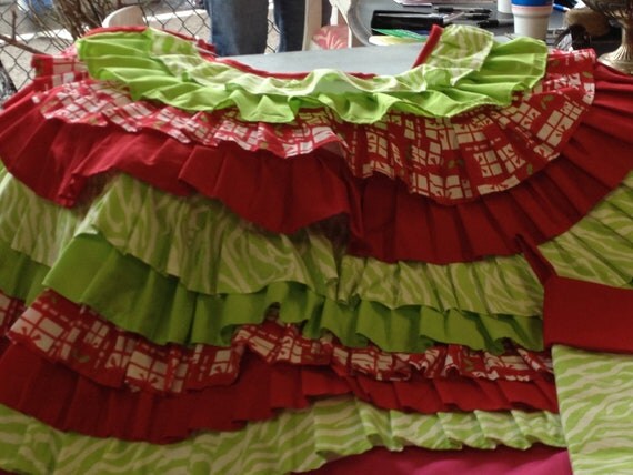 lime green zebra and red ruffled christmas tree skirt lime green zebra and red ruffled christmas tree skirt