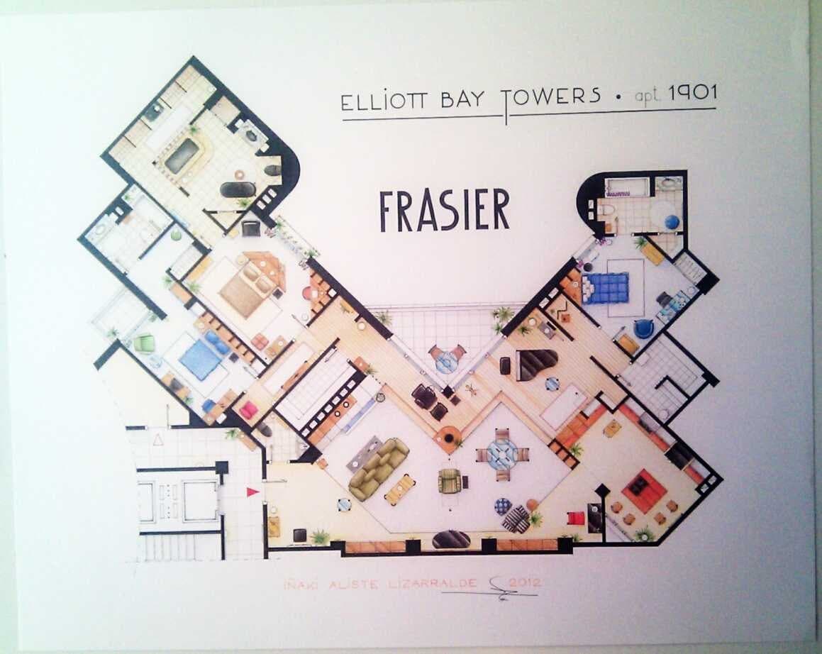 Frasier Crane's Apartment Floorplan from by