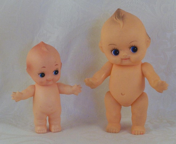 Two Precious Vinyl Rubber Kewpie Dolls without Clothing