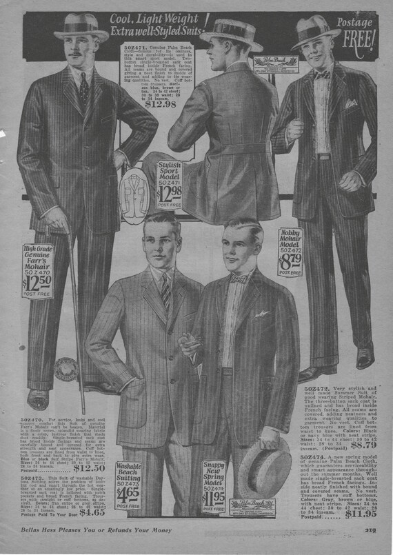 1925 men's fashion catalog | 1920s mens clothing, Vintage suits ...
