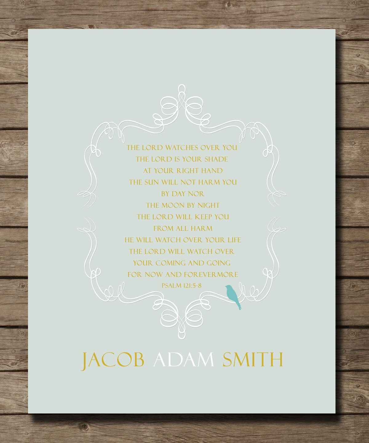 New Baby Christening Gift Bible Verse Psalm 121 58 Print