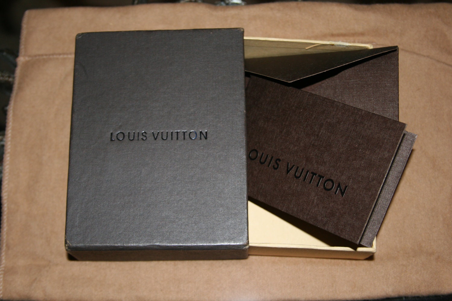 Louis Vuitton gift box with gift card and envelope