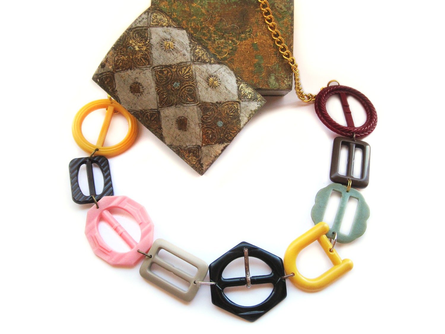 Vintage Belt Buckle Necklace