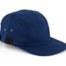 Navy Blue 5 Panel Canvas Leather Snapback Camper Hat