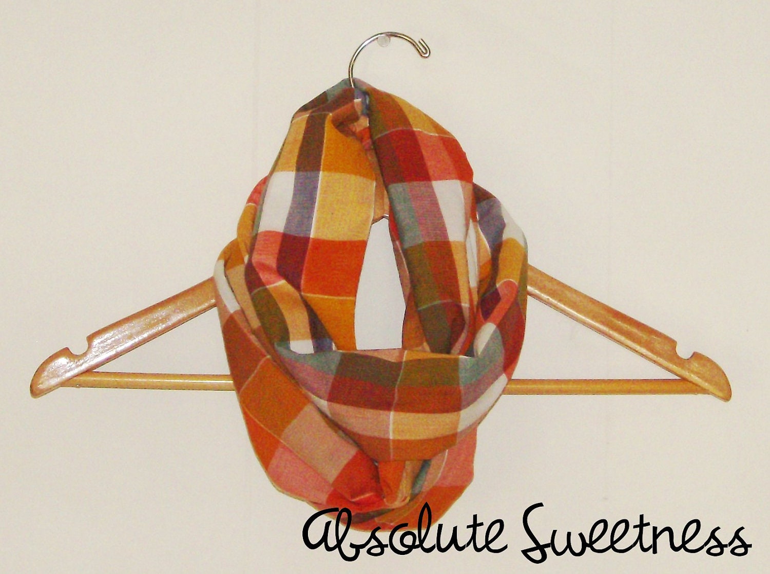 Colorful Plaid 100% Cotton Eternity Scarf by PamIdahoMade