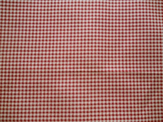 Red Check Fabric Gingham Cotton Red And White by DecorativeFabrics