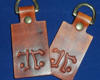 rorschach leather keyfob