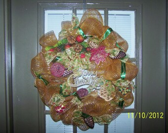 Elegant gold mesh Christmas wreath (on sale now 42 was 50)
