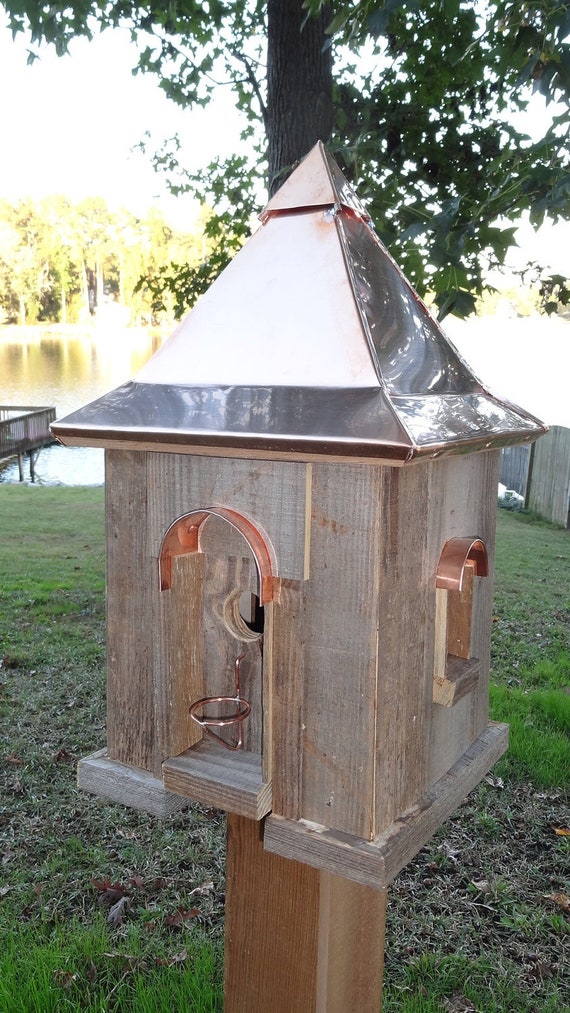 Square Bright Copper Roof Bird House