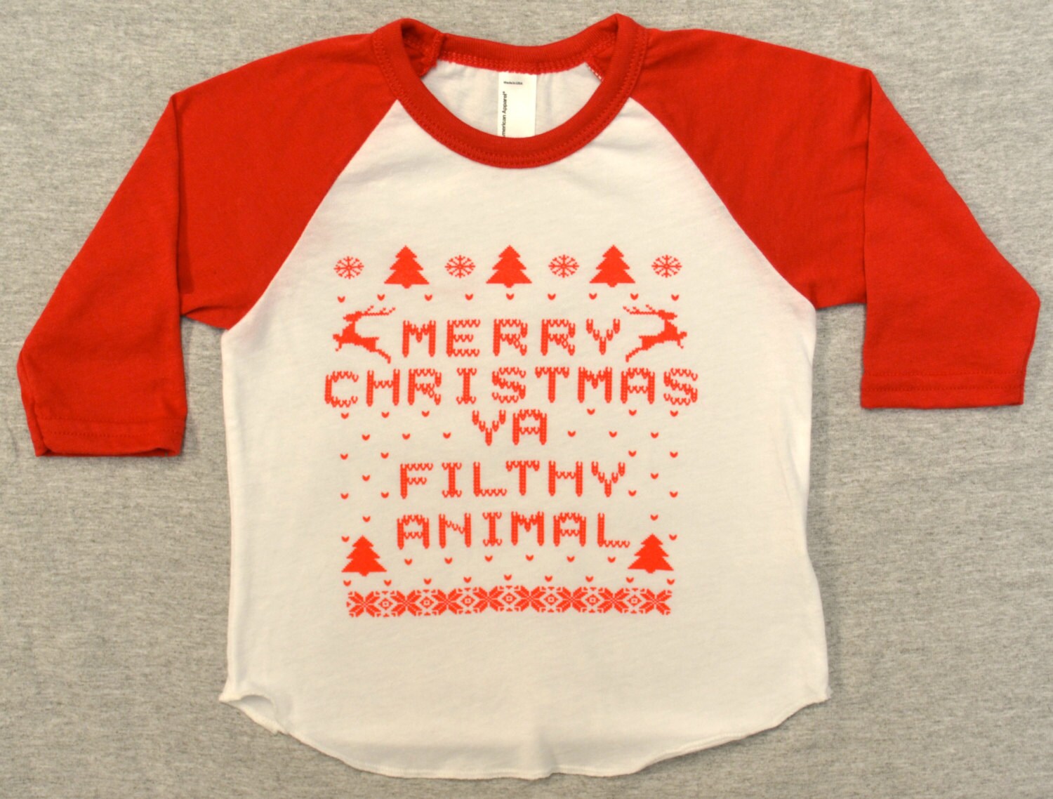 3/4 Sleeve Ugly Christmas Sweater Baby Tshirt by TshirtMarket
