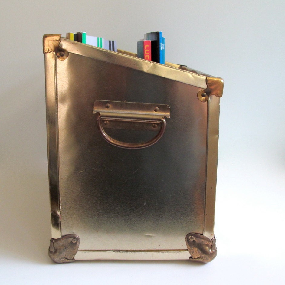 Vintage Brass Magazine Rack Steel Brass Magazine Holder