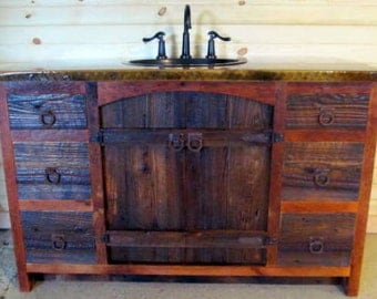 Arched Barnwood Vanity - Rustic Vanity- Reclaimed Wood Vanity