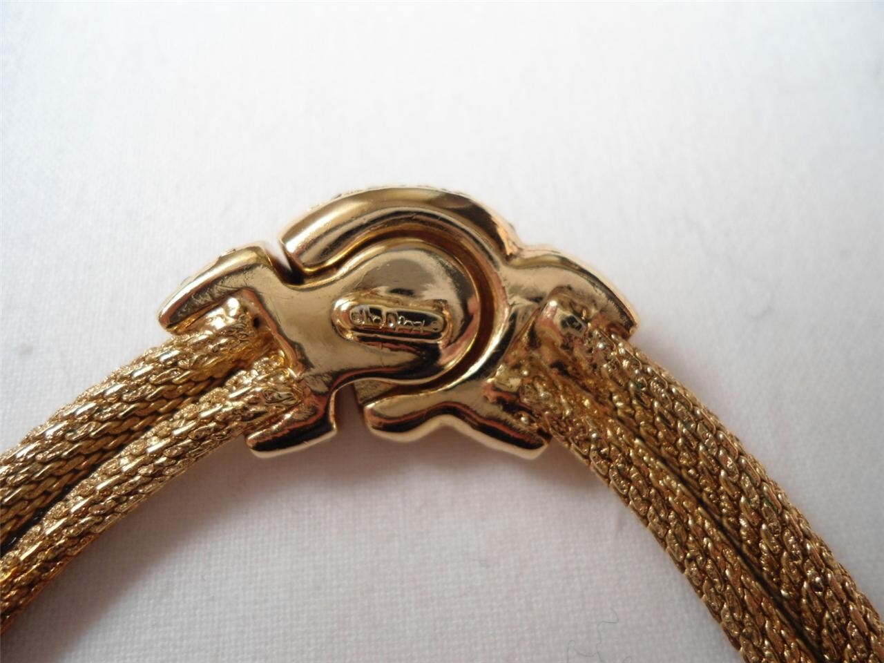 Vintage Christian Dior choker Dior Necklace Gold Mesh Necklace