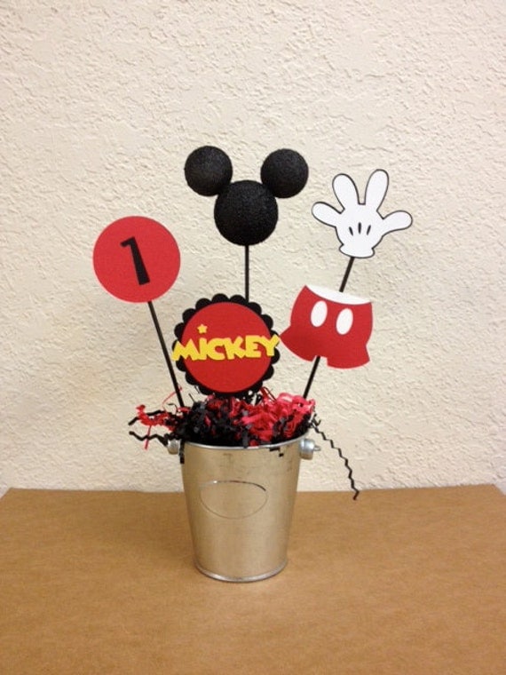 Mickey Mouse Birthday Centerpieces Set of 4 or Baby Shower