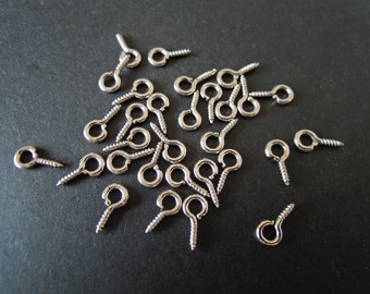 50 pcs 10x5mm Screw Eye Pins Zinc Plated Metal --C009