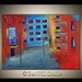 Abstract CITYSCAPE Painting LARGE Original City Acrylic Painting Blue Gray Red - URBAN Landscape Art 40x28 by BenWill