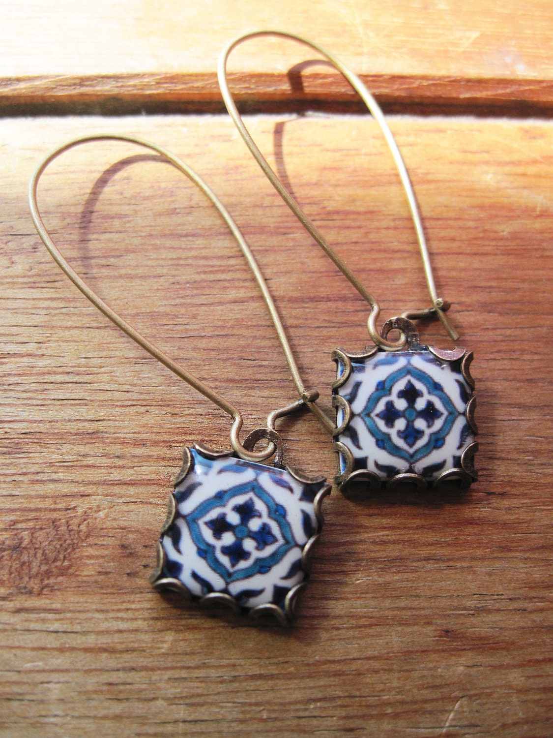 Spain Spanish tile jewelry Iberian Peninsula drop earrings