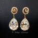 Bridal Earrings, Wedding Accessories, Bridal Chandelier Swarovski Crystal Cubic Zirconia Drop Earrings, Wedding Earrings - Golden Swirls
