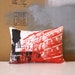HALF PRICE - New York City Water Tower Pillow - Black White and Red City Pillow - New York City Architecture Pillow