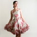 1960s Rose Dress - Vintage Flower Girl Mini Party Dress - XXS or Teen Girl Kid Children