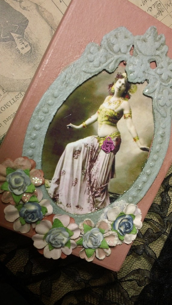 Items similar to Mata Hari altered assemblage collage paper mache