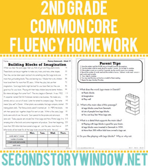 2nd Grade Common Core Fluency Homework