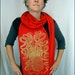 Gold on Red Octopus Scarf