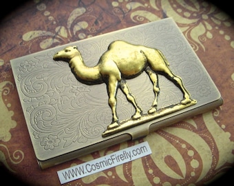 Brass Camel Business Card Case Gothic Victorian Vintage Inspired Steampunk Card Case