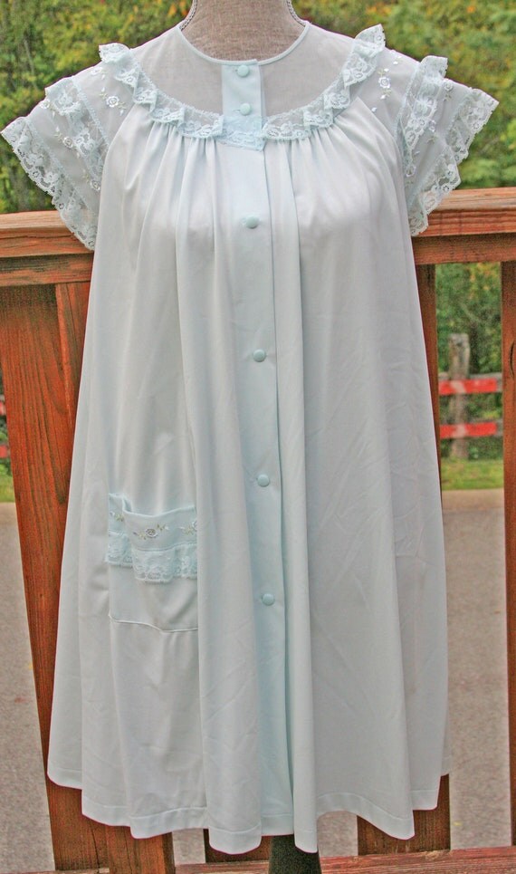 Baby Blue Shadowline Baby Doll Nightgown size S