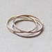 Tiny Set of Three - Rose Gold - Silver - Rustic Gold - Hammered Stack Rings - Mixed Metals