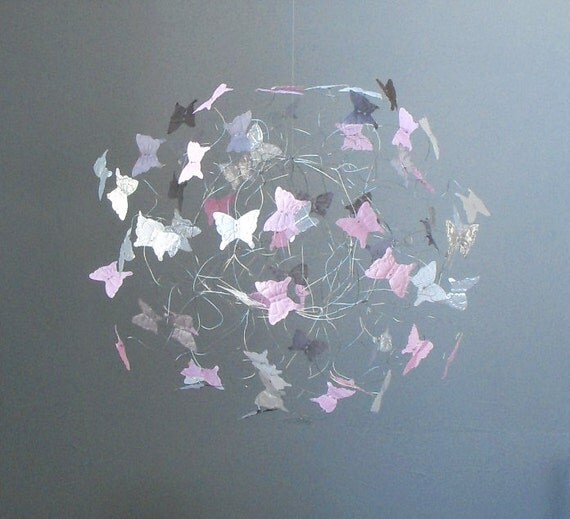 Hanging Butterfly Mobiles, Butterfly Nursery Art, Girls ...