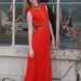 60s 70s Party Dress Evening Gown Beaded Maxi Sheer Chiffon Accordion Pleat Medium M Vintage Orange