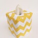 Yellow chevron reversible tissue box cover