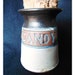 Primitive Looking Stoneware CANDY JAR with Cork Top - Blue Tan