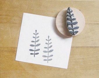 Little Leaves Hand Carved Rubber Stamp