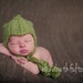 Scandinavian Style Newborn Helmet Hat, Aviator Hat, Knit Baby Hat, Pilot Cap, Handknitted Green Helmet Hat, Newborn Baby Boy Photo Prop,