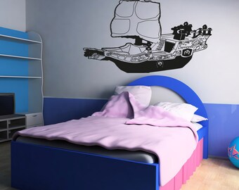 Vinyl Wall Decal Sticker Toy Pirate Ship OSAA308B