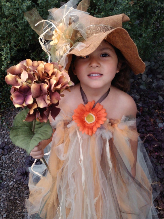 Scarecrow Costume Girls Halloween tutu halter dress and floppy hat for ...