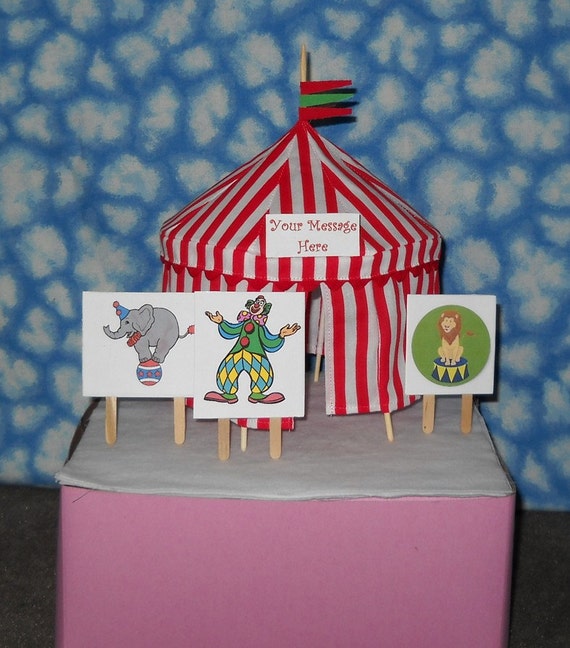  Circus Tent Cake Topper  or Table Decoration by 